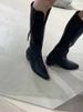 Brown Pointed Toe Western Cowboy Women, Chunky Heel, Over-the-Knee V-Cut High Tube Riding Boots, Long Boots For Women_vogvips.com