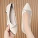 Women's Comfortable Low Heel Pointed Toe Slip-On Dress Shoes - Soft Leather Flats With Cushioned Insole For Everyday Wear Single Shoes_vogvips.com