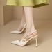 Exquisite Pointed Fine Heel Sandals Women S Back Empty New Sequins Banquet Buckle High Heels_vogvips.com