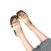 Plus Size Toe Post 2024 Summer New Korean Style Simple One-Strap For Women Beach Roman Sandals_vogvips.com