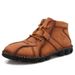 European Warm Series New Martin High Top Korean Trendy Versatile Large Size Short Men's Workwear British Style Leather Boots_vogvips.com