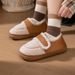 Women's Shoes Internet Celebrity Velcro Heel Cotton Slippers For Women Winter Outdoor Warm Non Slip Plush Confinement Shoes Retro Plush Cotton Shoes_vogvips.com