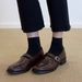 In-stock Version~Vintage Minimalist Style Round-toe Women's Leather With Belt Buckle Mary Jane Single Shoes Chunky Heel_vogvips.com