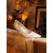 Elegant White Wedding Shoes Bride With Lace Embroidery Pointed Toe High Heels For Ceremony Banquet_vogvips.com