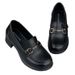 Versatile Leather British Style Loafers 2025 Autumn New Model For Mothers, Soft Sole Mid-Heel Women's Shoes_vogvips.com