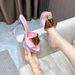 Women's 12CM High Heel Sandals - Sexy Transparent Strappy Club Shoes With Chunky Heel & Metallic Buckle Crystal Square Toe Non Slip Metal Buckle_vogvips.com