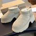 Women's Fashion Winter Boots With Faux Fur Lining, Slip-Resistant Rubber Sole, Round Toe & Buckle Detail, Casual Thick Platform Shoes For Daily Wear_vogvips.com