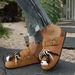 Fashionable Cartoon Animal Pattern Thick-soled Baotou Slippers Spring Summer New Women's Buckle Casual Outdoor Slip-on Slippers_vogvips.com