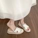 Weiwei Women's One Strap Sandals 568 1 Thick Sole Platform Woven Design Height Increasing 2025 New Style_vogvips.com