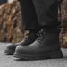 Large Size American High-top Tooling Boots Men's Martin Boots High Street Thick-soled Heightening Retro Short Boots_vogvips.com