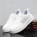 Men's Breathable Versatile Mesh Sneakers White Sporty Casual Lightweight Thick Soled Shoes for Summer_vogvips.com