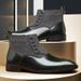 European Warm Series Winter Plus Size Side Zipper Business Formal Leather Shoes Men's Korean Style Casual Versatile Martin Boots_vogvips.com