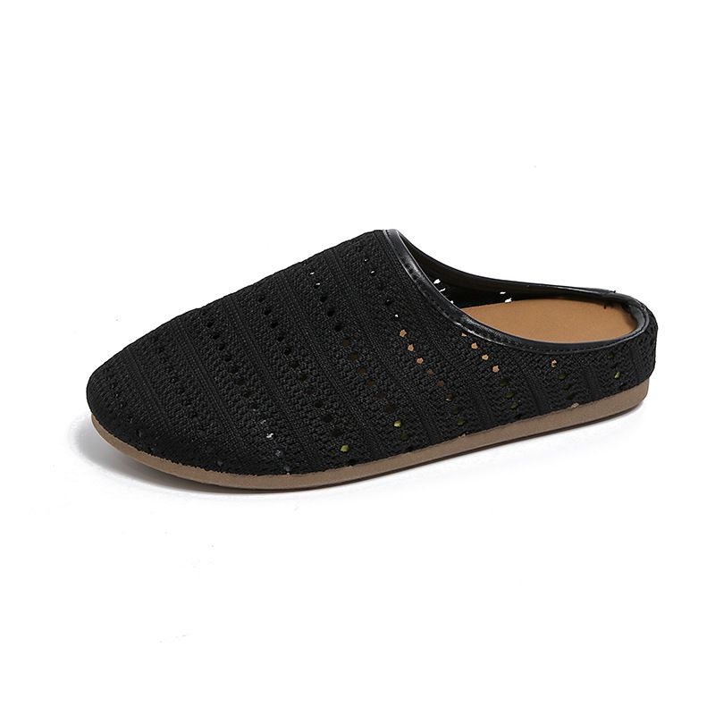Half Tray White Shoes Female Breathable Student Height Increase Casual Women's Shoes Street Shot_vogvips.com