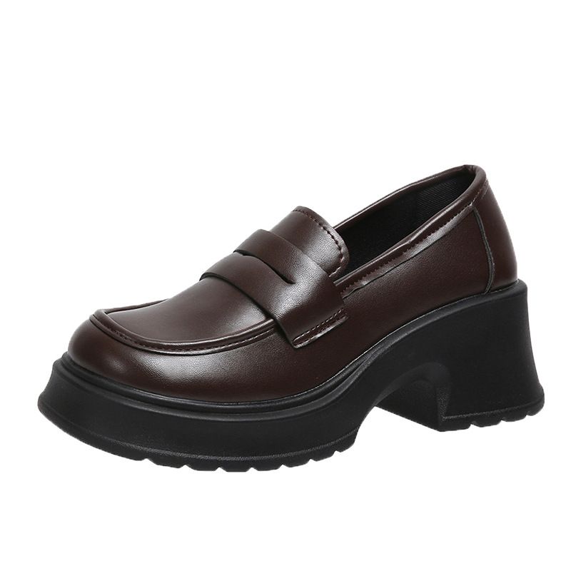 Small Leather Lady Mary Jane Loafers Single Shoes_vogvips.com
