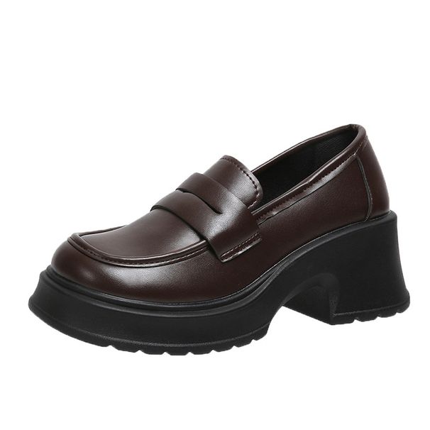 Small Leather Lady Mary Jane Loafers Single Shoes_vogvips.com