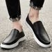 Men's Simple Casual Leather Shoes, Convenient To Wear, Soft-soled Casual Board Shoes_vogvips.com