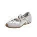 Celebrity Style~Sporty Ballet Mary Jane For Women, 2026 Spring New Model Silver Cross-Strap Shallow Single Shoes_vogvips.com