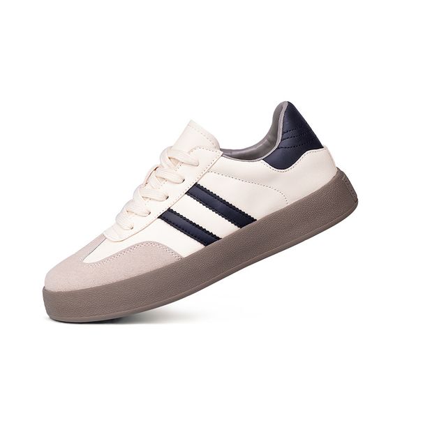 Inner Heightening Sports Shoes Thick-soled Casual Board Shoes Women's Cowhide Little White Shoes Soft-soled German Training Shoes_vogvips.com