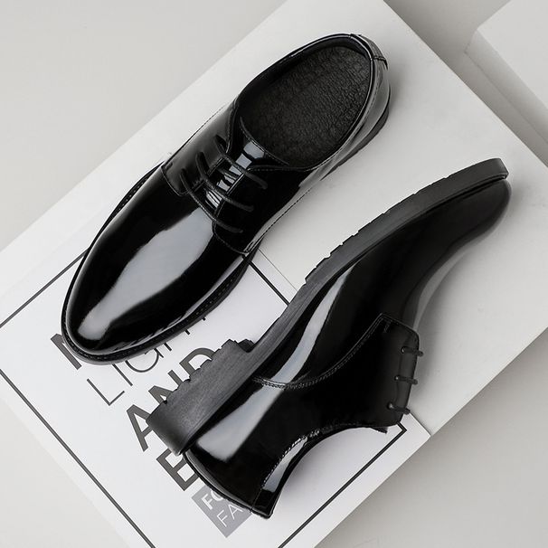 New dress leather shoes bright leather patent leather men business British style pointy wedding party performance leather men's shoes_vogvips.com