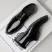 New dress leather shoes bright leather patent leather men business British style pointy wedding party performance leather men's shoes_vogvips.com