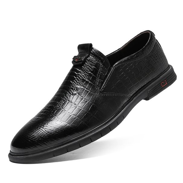 Men's Shoes Crocodile Pattern Men's Dress Gentleman's Leather Shoes Small Leather Shoes Large Size Shoes_vogvips.com