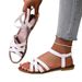 Cross-border Plus-size Summer New European And American Fashion Versatile Flat Roman Beach Sandals, One-strap Sandals_vogvips.com