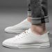 Invisible Inner Heightening Board Shoes Japanese White Shoes Men's Low-top Lace-up Suede Casual Men's Shoes_vogvips.com