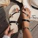 Foreign Trade Plus Size Women's Summer Slippers Heart Decoration Flat Slip-On Strap Buckle Beach Sandals_vogvips.com
