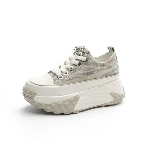 Fujin 6cm Denim Genuine Leather Platform Wedge Shoes Chunky Sneaker Casual Comfy High Brand Rhinestone Spring Bling Autumn Shoes_vogvips.com
