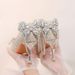 Rhinestone Bow Stiletto Single Shoes Women S Fashion Pointed Toe Shallow Mouth Slip On Non High Heels_vogvips.com