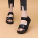Sports Sandals Women Step On Shit Flat-bottomed Velcro Pregnant Women Soft-soled Non-slip Roman Beach Shoes_vogvips.com