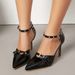 2026 Spring New Arrivals Women's Pointed Toe Open Toe Sandals, 40-43 Large Size Rhinestone Buckle Stiletto Heel Dress Shoes_vogvips.com