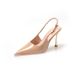 Backless Large Size Closed-Toe Sandals For Women, Summer One-Strap Retro Metal Buckle Pointed Toe Thin Heel Apricot High_vogvips.com