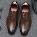 Men's Light Casual Lace-up Dress Leather Shoes Professional Work Men's Shoes_vogvips.com