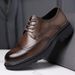 Euro Step Genuine New Formal Brogue Leather High-end Business British Thick-soled Men's Shoes Top Layer Cowhide_vogvips.com