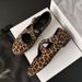 Unique Retro Leopard Print Cross-strap Shallow Flat Mary Jane Shoes For Women, Spring And Autumn Round-toe Ballet Flats_vogvips.com