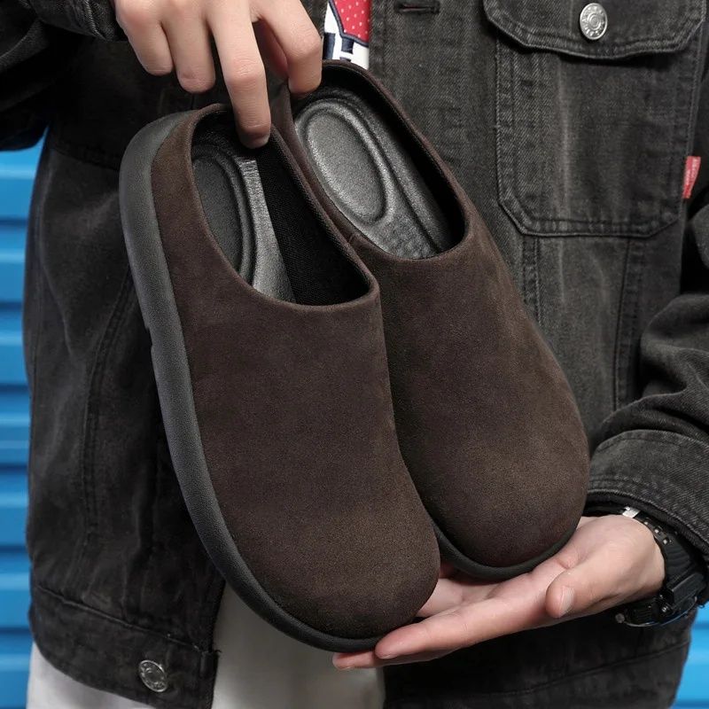 Mn's Buck Kn Slip-On Half Slipprs Big Had Muls Rubbr Bottom Comfortabl Commut Shos Easy To War Lazy Prson_vogvips.com