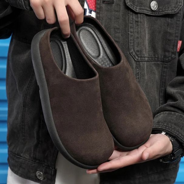 Mn's Buck Kn Slip-On Half Slipprs Big Had Muls Rubbr Bottom Comfortabl Commut Shos Easy To War Lazy Prson_vogvips.com