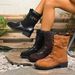 Women's Retro Belt Buckle Slim Fit Suede Martin Boots Plus Size Winter New Style Export_vogvips.com