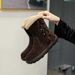 Snow Boots With Lining, Thickened Women's Sheepskin Retro Fleece Lined Fur Cotton Shoes, Casual Short Boots, 2025 Winter_vogvips.com