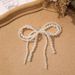 Elegant Pearl Bow Shoe Clips With Tassels & Rhinestones - Fashionable Korean-Style Shoe Accessories For Women_vogvips.com