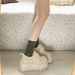 Thick Soled Cotton Shoes With Plush Sponge Cake For Women In Winter, Vintage Warm Fur Shoes For Outdoor Wear_vogvips.com