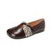 French Soft-soled Round Head Ballet Single Shoes Women's Flat Mary Jane Shoes Evening Beanie Shoes_vogvips.com