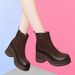 2025 Fall/Winter New Thick-Heeled Mid-Heel Ankle Boots, Warm Fleece-Lined Boots, Height-Increasing Thick-Soled Versatile Women's Shoes_vogvips.com