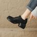 Sponge Cake Women's Round Toe Lace Up Soft Soled Single Shoes, 2025 New Autumn Color Blocked British Style Commuting_vogvips.com