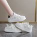 Little White Shoes Female Internet Celebrity Student Lace-up Board Shoes Flat Sports Leisure Female_vogvips.com