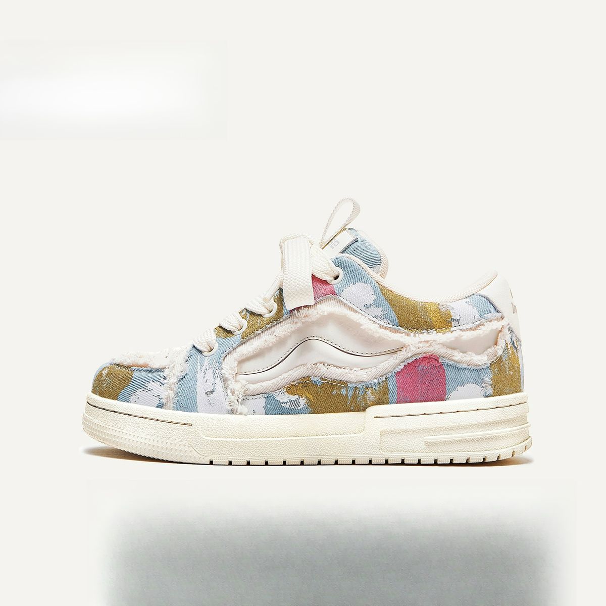 New Year's Edition Original Denim Graffiti Guochao Couple Shoes Men's Tide Shoes Thick Baseplate Shoes Street Bread Shoes Men's And Women's Shoes_vogvips.com