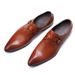 Euro Step New Semi-Hollow Summer Fashion Buckle Breathable Men's Pointed Toe Trendy Leather Shoes_vogvips.com