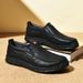 Men's Slip-On Leather Shoes, Casual Shoes For Men, Soft-Soled, Large Size Men's Shoes_vogvips.com