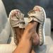 2025 Summer New Butterfly Knot Beach Slippers Thick Bottom Slope Heel Rope Large Women's Shoes_vogvips.com